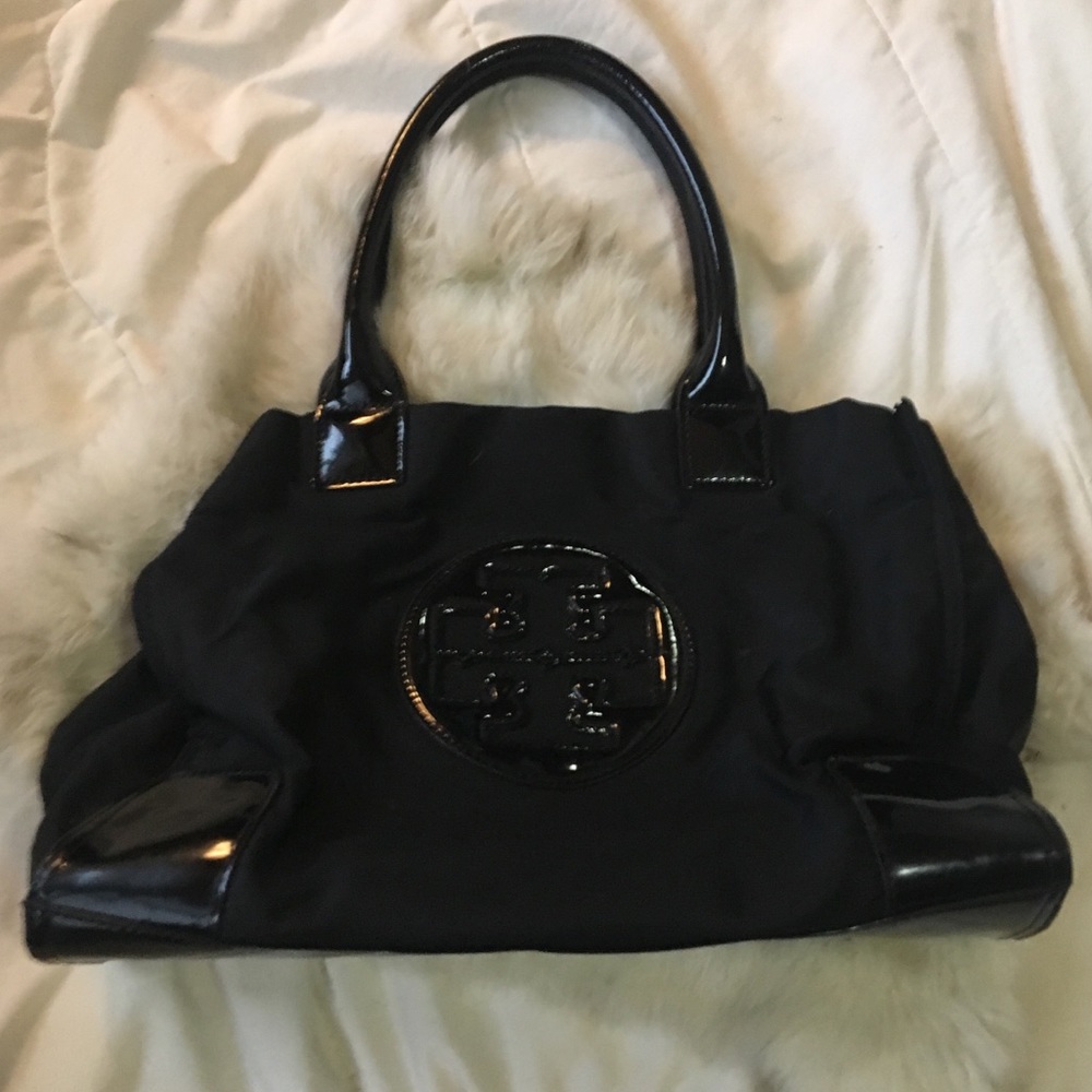 Tory Burch patent leather and nylon shoulder bag